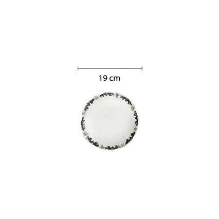 Juego de vajilla de 24 piezas blanco/verde/porcelana