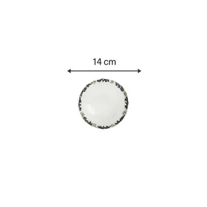 Juego de vajilla de 24 piezas blanco/verde/porcelana