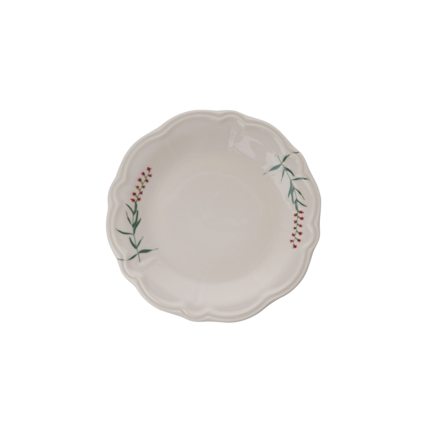 Juego de vajilla de 24 piezas blanco/verde/porcelana