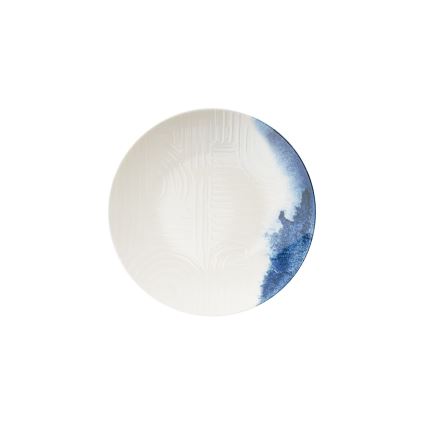 Juego de vajilla de 24 piezas crema/azul/porcelana