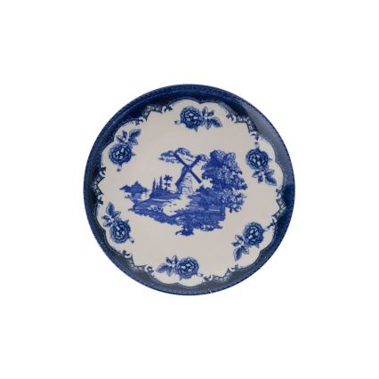 Juego de vajilla de 24 piezas en porcelana, azul y blanco