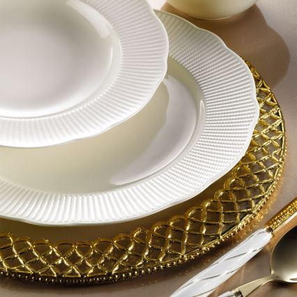 Juego de vajilla de 24 piezas en porcelana blanca