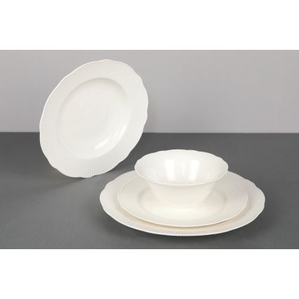 Juego de vajilla de 24 piezas en porcelana blanca