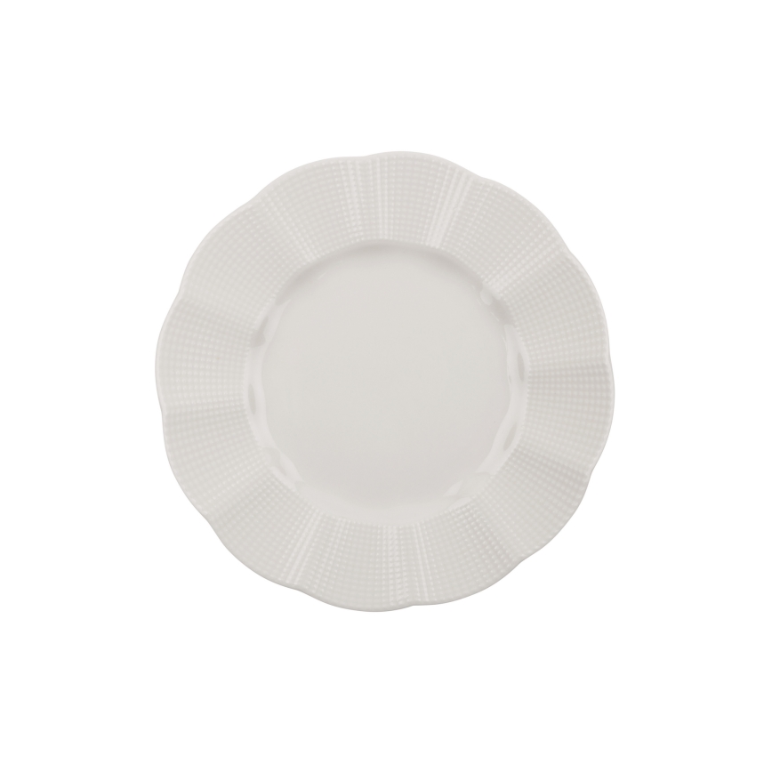 Juego de vajilla de 24 piezas en porcelana blanca