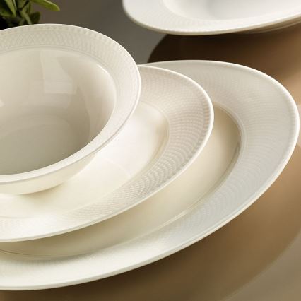 Juego de vajilla de 24 piezas en porcelana blanca