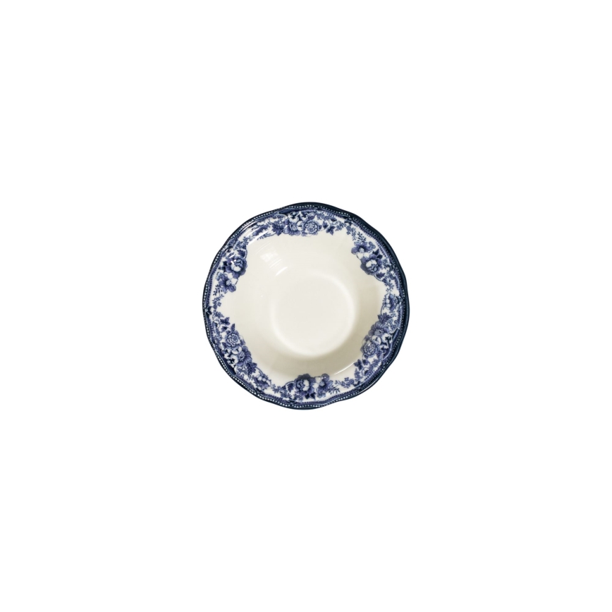 Juego de vajilla de 24 piezas en porcelana blanca y azul