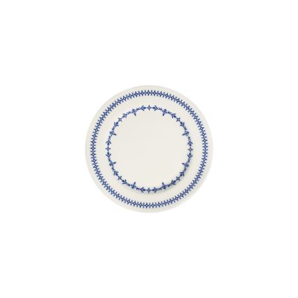 Juego de vajilla de 24 piezas en porcelana, blanco y azul
