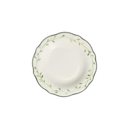 Juego de vajilla de 24 piezas en porcelana, blanco y verde