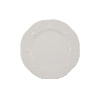 Juego de vajilla de 24 piezas en porcelana, color crema