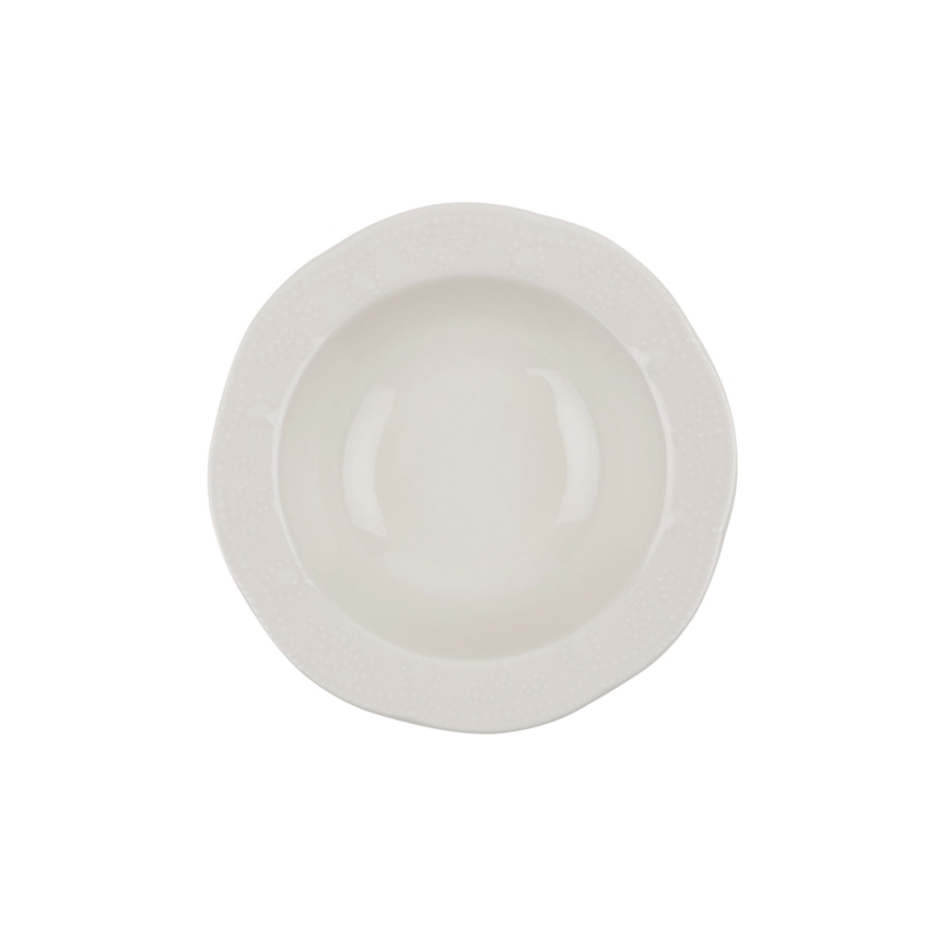 Juego de vajilla de 24 piezas en porcelana, color crema
