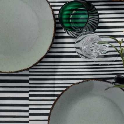 Juego de vajilla de 24 piezas en porcelana, color verde