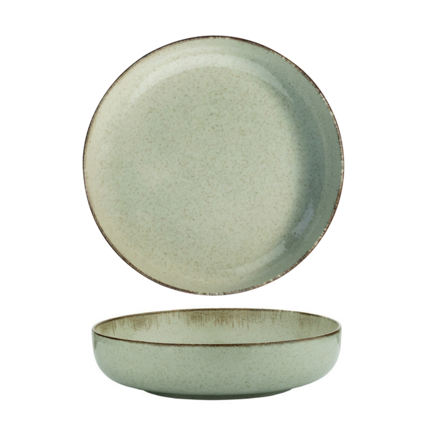 Juego de vajilla de 24 piezas en porcelana, color verde