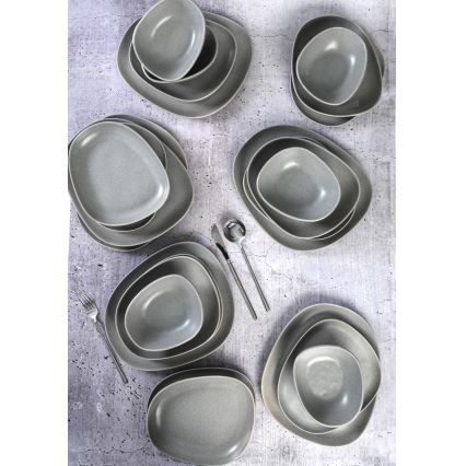 Juego de vajilla de 24 piezas, gris/gres