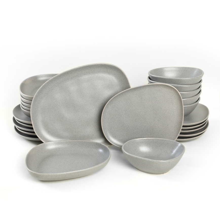 Juego de vajilla de 24 piezas, gris/gres