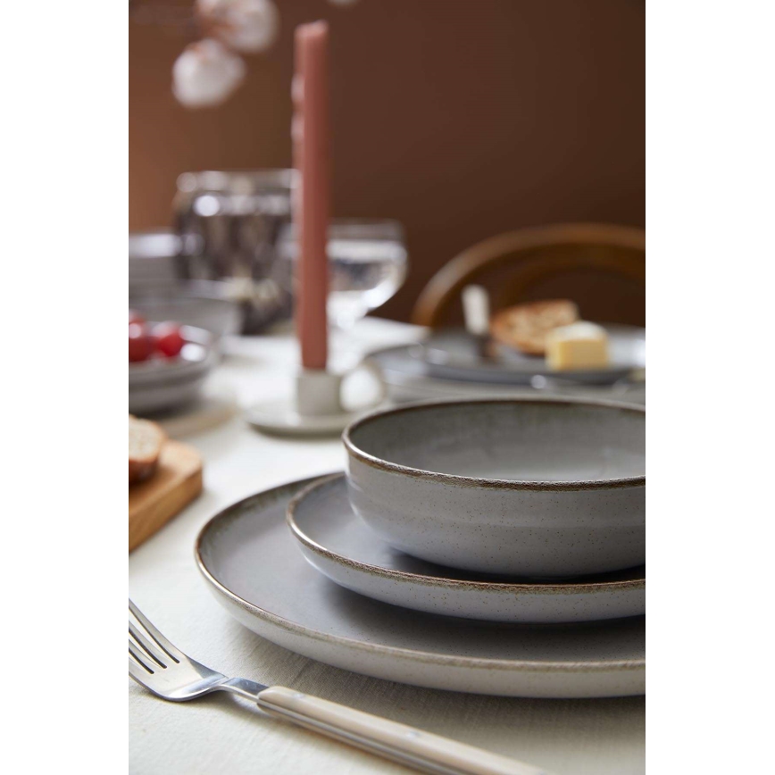 Juego de vajilla de 24 piezas gris/porcelana