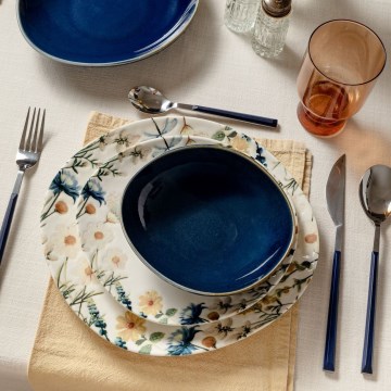 Juego de vajilla de 24 piezas multicolor/azul/porcelana