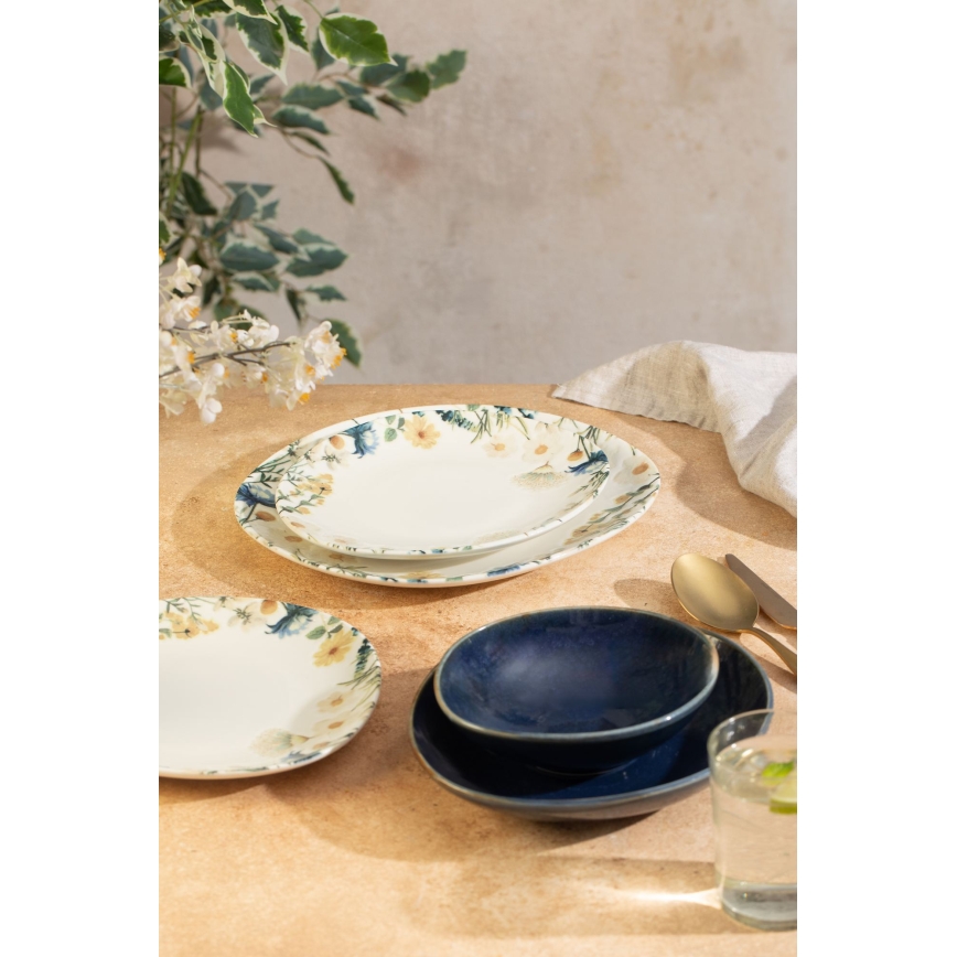 Juego de vajilla de 24 piezas multicolor/azul/porcelana