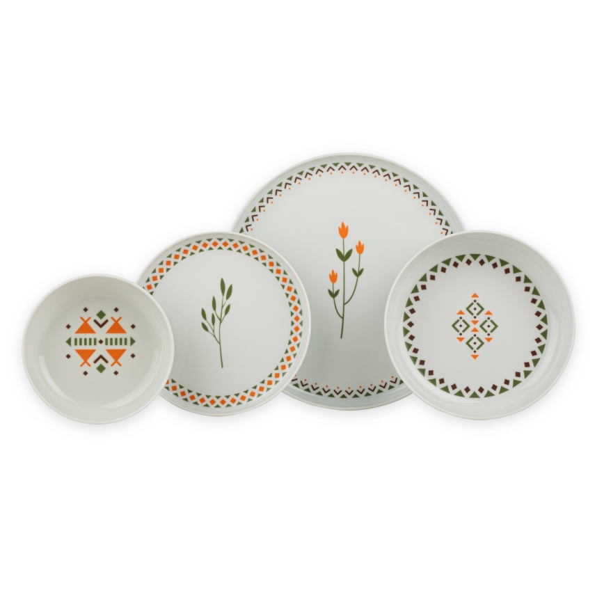 Juego de vajilla de 24 piezas multicolor/porcelana