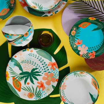 Juego de vajilla de 24 piezas multicolor/porcelana