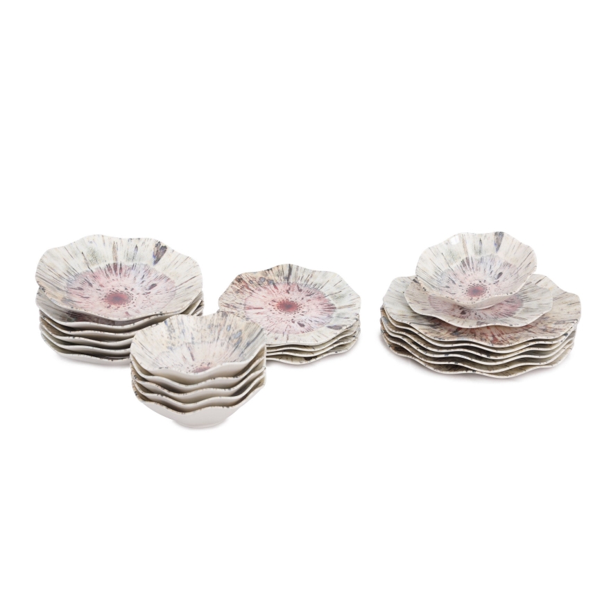 Juego de vajilla de 24 piezas multicolor/porcelana