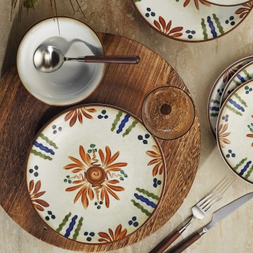 Juego de vajilla de 24 piezas multicolor/porcelana
