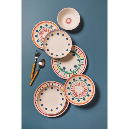Juego de vajilla de 24 piezas, multicolor/porcelana