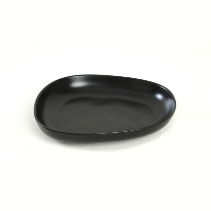Juego de vajilla de 24 piezas, negro/gres