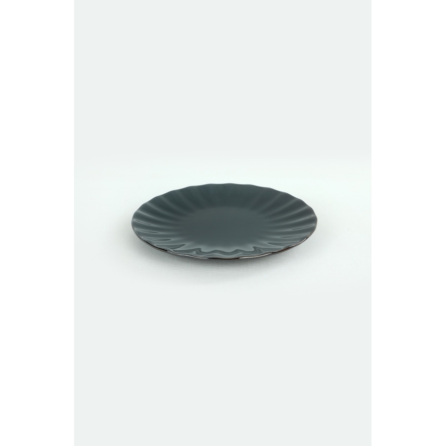 Juego de vajilla de 24 piezas, negro/gres