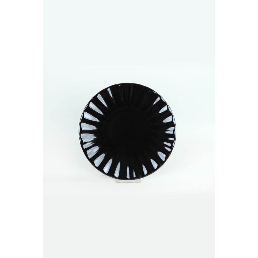 Juego de vajilla de 24 piezas, negro/gres