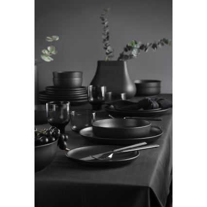 Juego de vajilla de 24 piezas, negro/porcelana