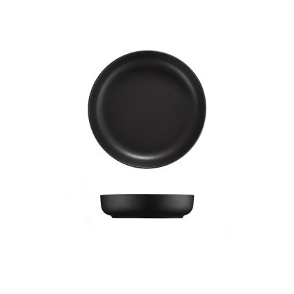 Juego de vajilla de 24 piezas, negro/porcelana