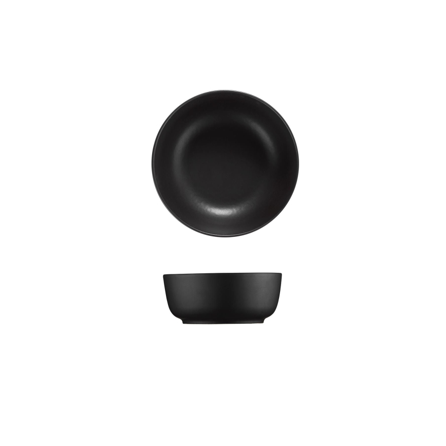 Juego de vajilla de 24 piezas, negro/porcelana