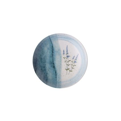 Juego de vajilla de 24 piezas, porcelana, azul/crema