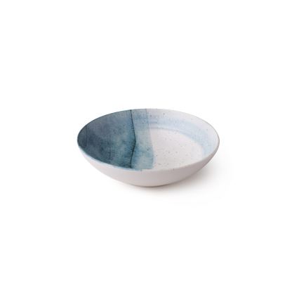 Juego de vajilla de 24 piezas, porcelana, azul/crema