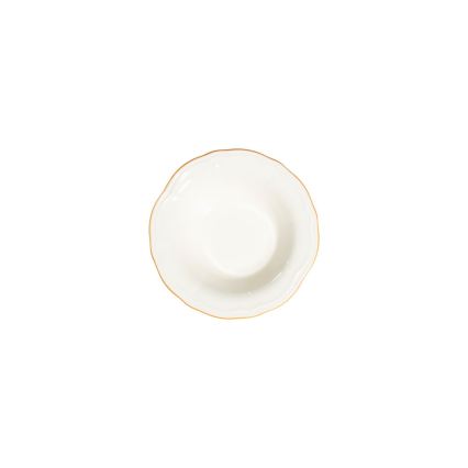 Juego de vajilla de 24 piezas, porcelana blanca con acabados dorados