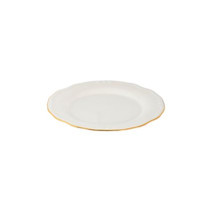Juego de vajilla de 24 piezas: porcelana blanca con detalles dorados