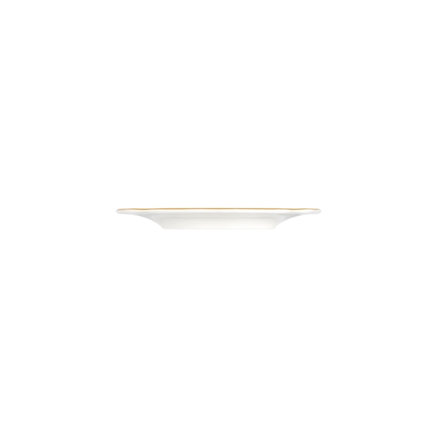 Juego de vajilla de 24 piezas: porcelana blanca con detalles dorados