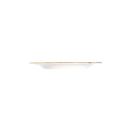 Juego de vajilla de 24 piezas: porcelana blanca con detalles dorados