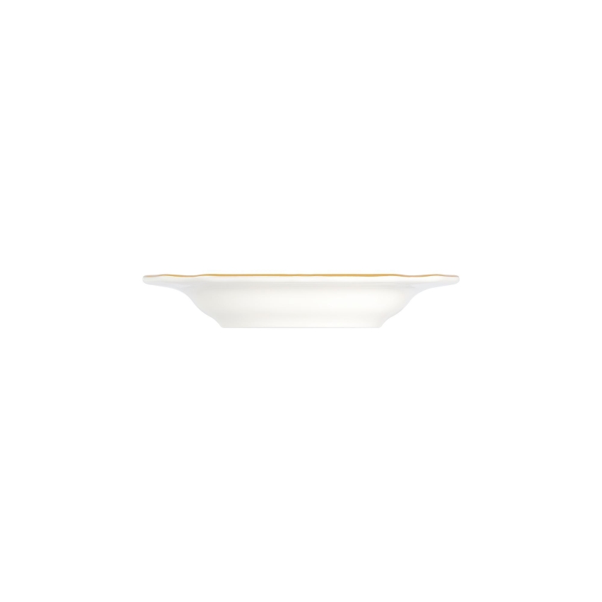 Juego de vajilla de 24 piezas: porcelana blanca con detalles dorados