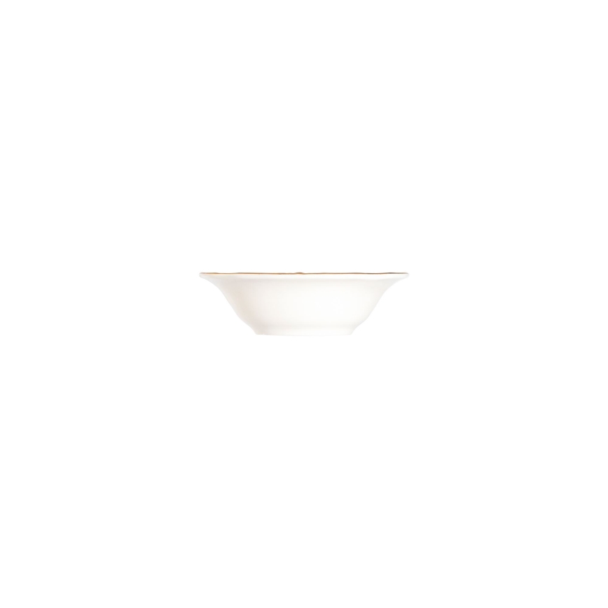 Juego de vajilla de 24 piezas: porcelana blanca con detalles dorados