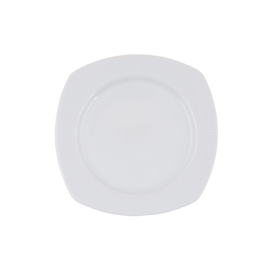 Juego de vajilla de 24 piezas, porcelana blanca