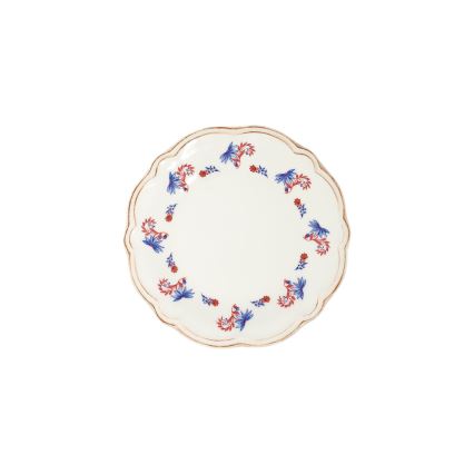 Juego de vajilla de 24 piezas, porcelana, blanco/azul/rojo