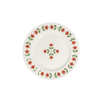 Juego de vajilla de 24 piezas, porcelana, blanco/rojo/verde