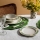 Juego de vajilla de 24 piezas, porcelana, blanco/verde/amarillo