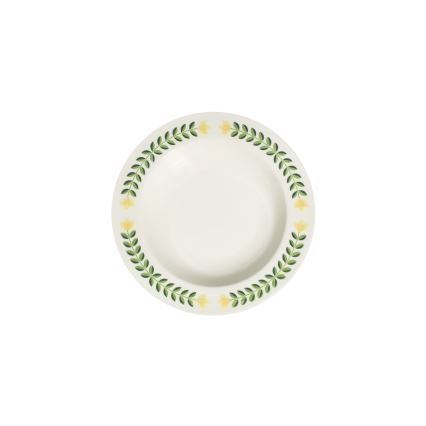 Juego de vajilla de 24 piezas, porcelana, blanco/verde/amarillo