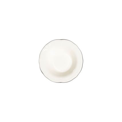 Juego de vajilla de 24 piezas — blanco/plateado, porcelana