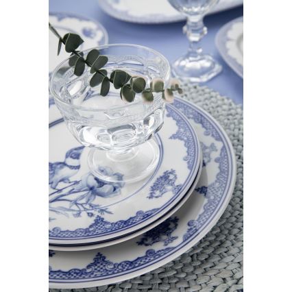 Juego de vajilla de 26 piezas, blanco/azul, porcelana