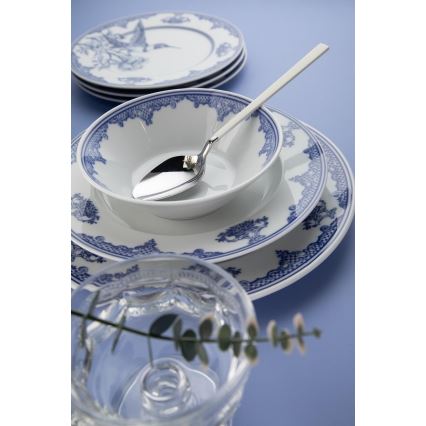 Juego de vajilla de 26 piezas, blanco/azul, porcelana