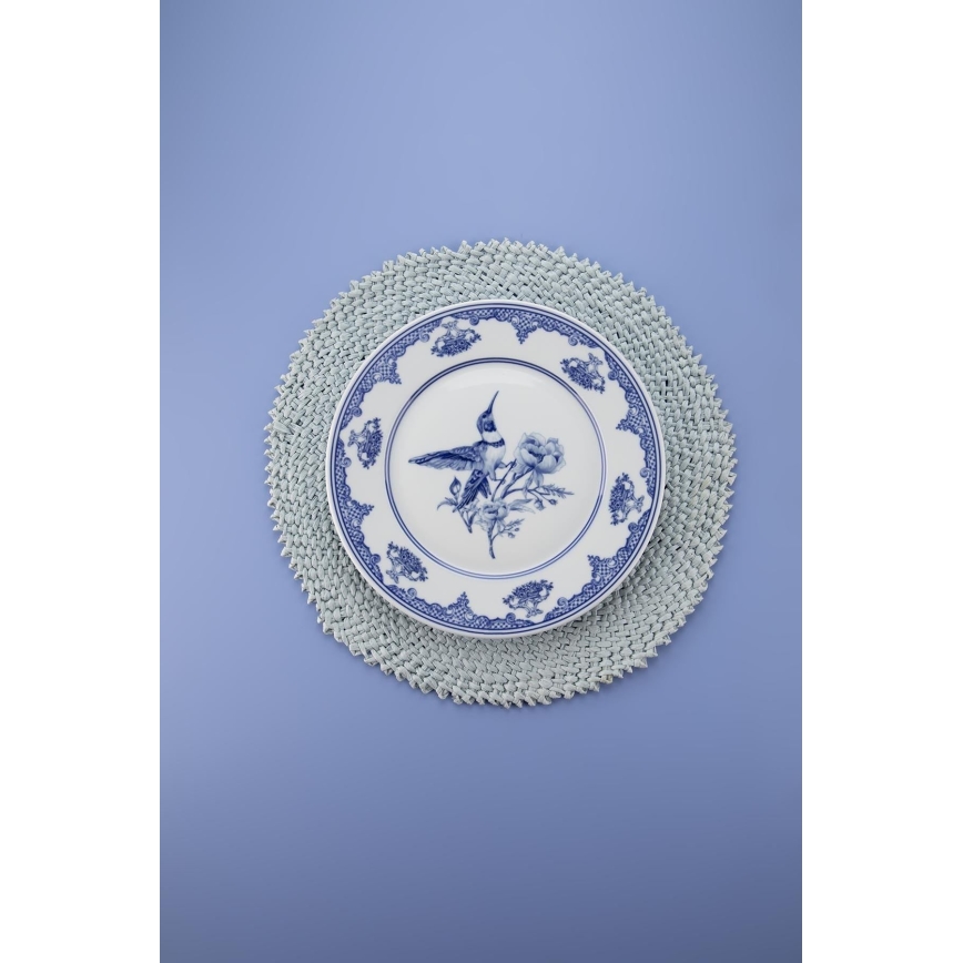 Juego de vajilla de 26 piezas, blanco/azul, porcelana
