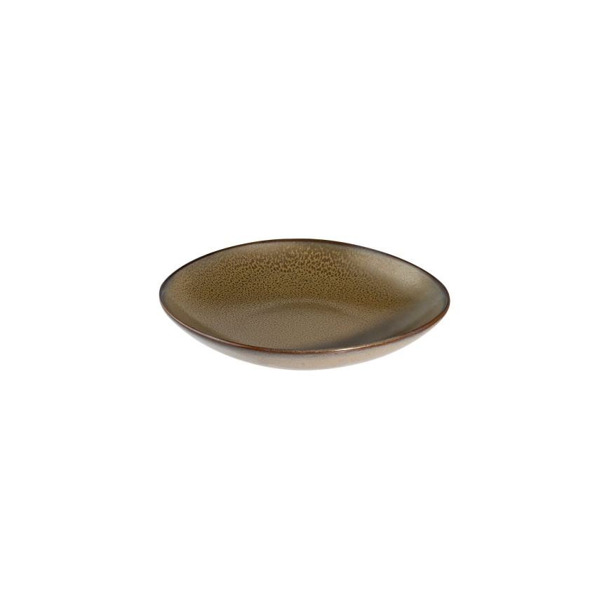 Juego de vajilla de 27 piezas, blanco/marrón, de porcelana